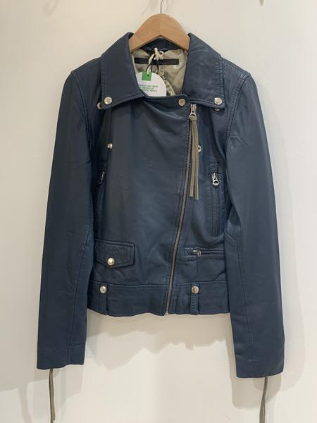 Seattle New Thin Leather Jacket Blue Night