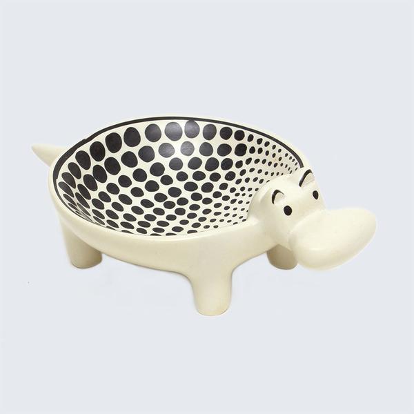 Kenyan Soapstone Hippo Dish 'Dotty&#x27