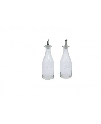 ANTIC LINE Set of 2 Oil and Vinegar Glass Bottles