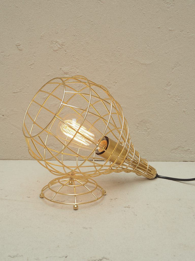 Metal Brass Finish Nest Table Lamp