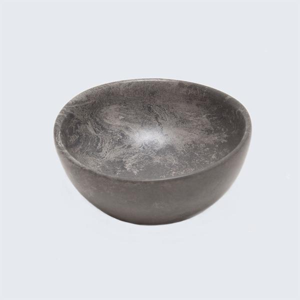 Kenyan Soapstone Hand Carved Small Bowl 'Smokey Grey&#x27