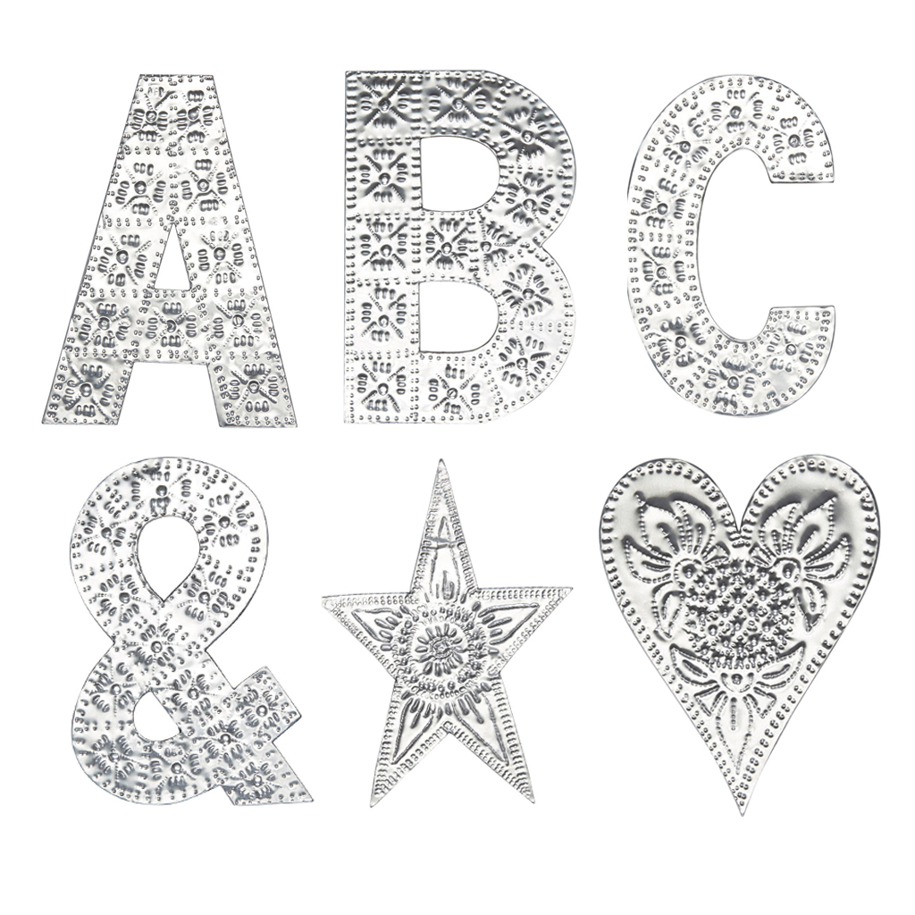 Leaf Gifts Silver Alphabet Letters Wall Hanging Decor