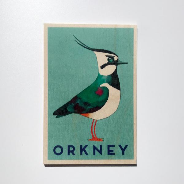 The Wooden Postcard Company Orkney Lapwing Wooden Postcard