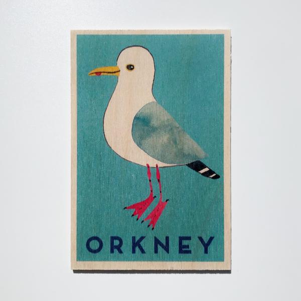 The Wooden Postcard Company Orkney Seagull Wooden Postcard