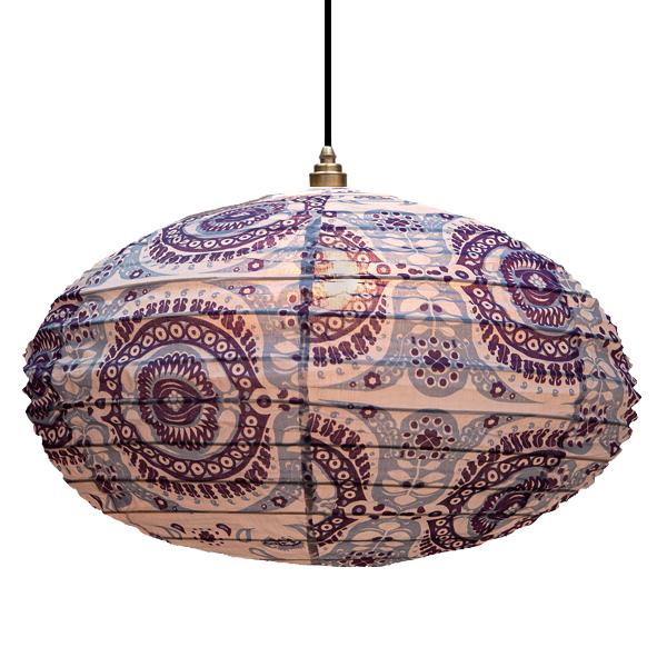 Curiouser and Curiouser Small 60cm Lavender Purple And Cream Pushkar Cotton Pendant Lampshade