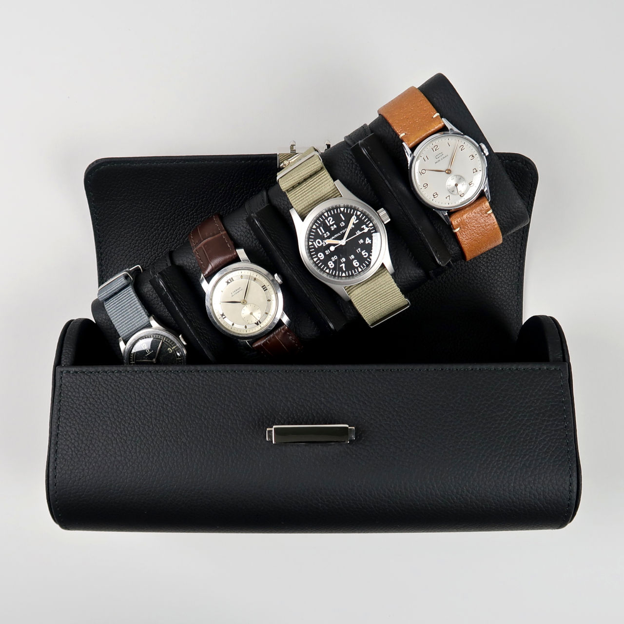 Scatola del Tempo Valigetta Chestnut Leather 4 Watch Travel Case -  450-Valigetta 4 Chestnut