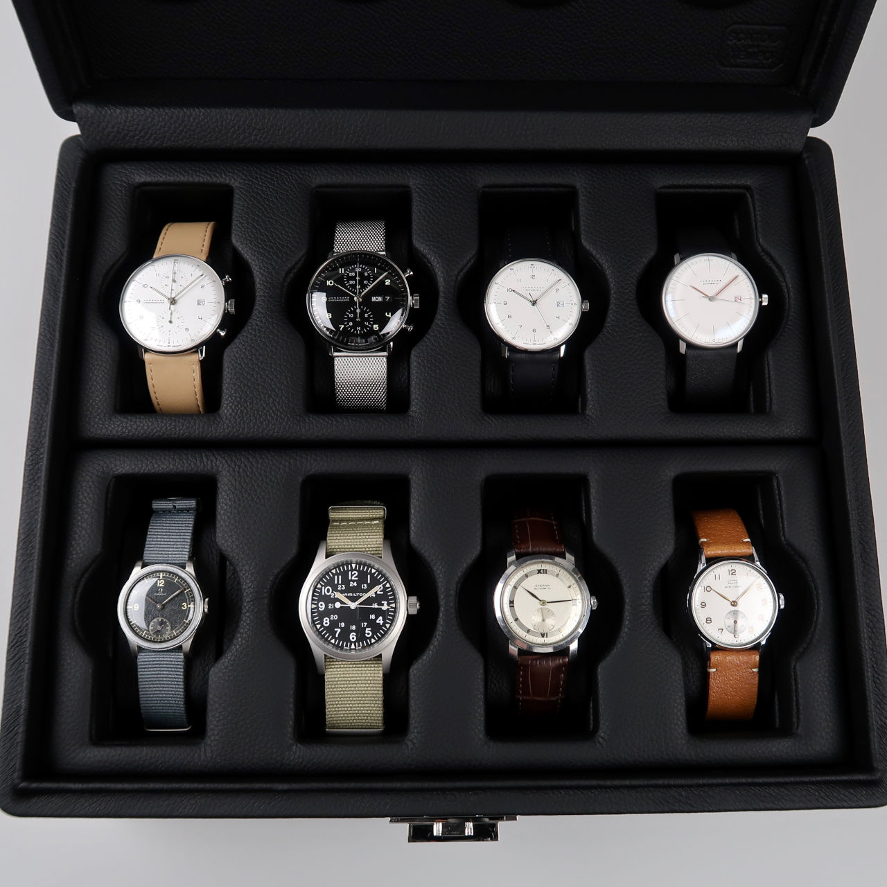 Coffret 8 Montres Cuir - Scatola 8 VALIGETTA chocolat