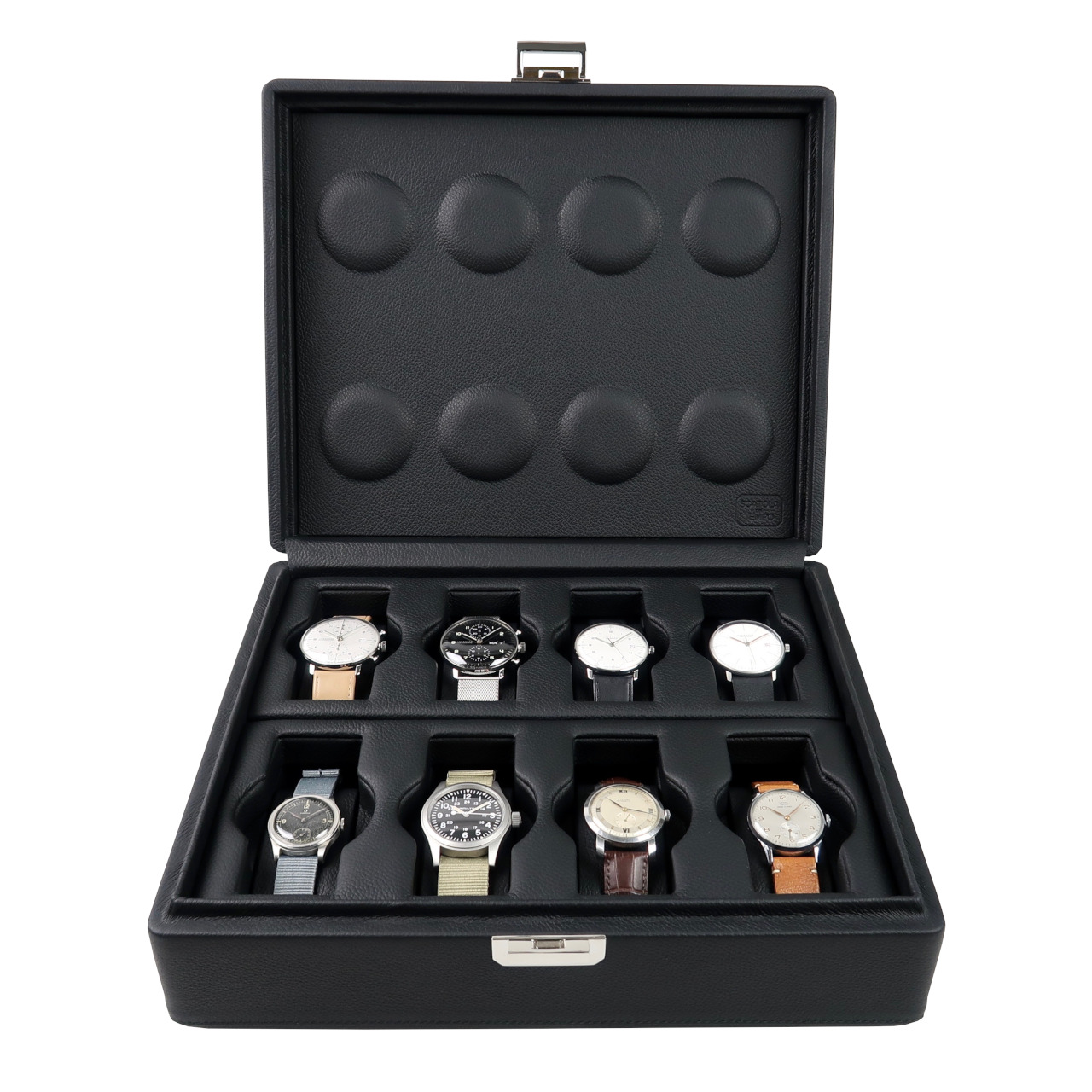 Scatola del Tempo Black Valigetta 8 - Leather Watch Case for Eight Watches