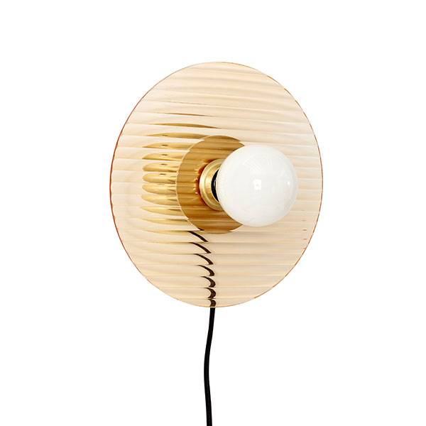 Mink Interiors Honey Wall Light - Brass + Fluted Glass (LED bulb included)