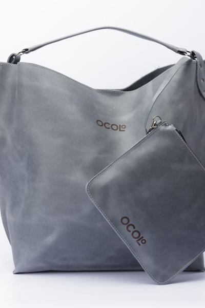 Ocolo Grey Tote Leather Bag