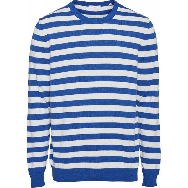 Knowledge Cotton Apparel  Blue Forrest O Neck Striped Knit