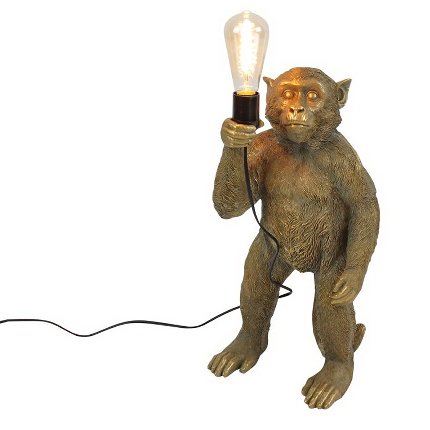 &Quirky Gold Floor Standing Monkey Lamp