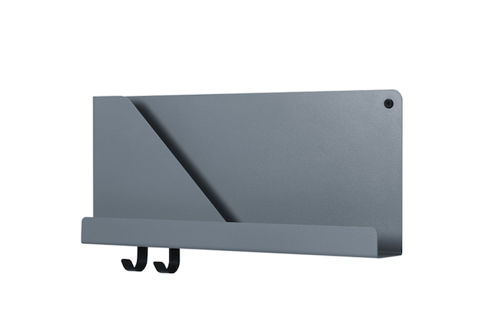 Muuto 51 w x 22 h cm Blue Grey Steel Folded Shelves