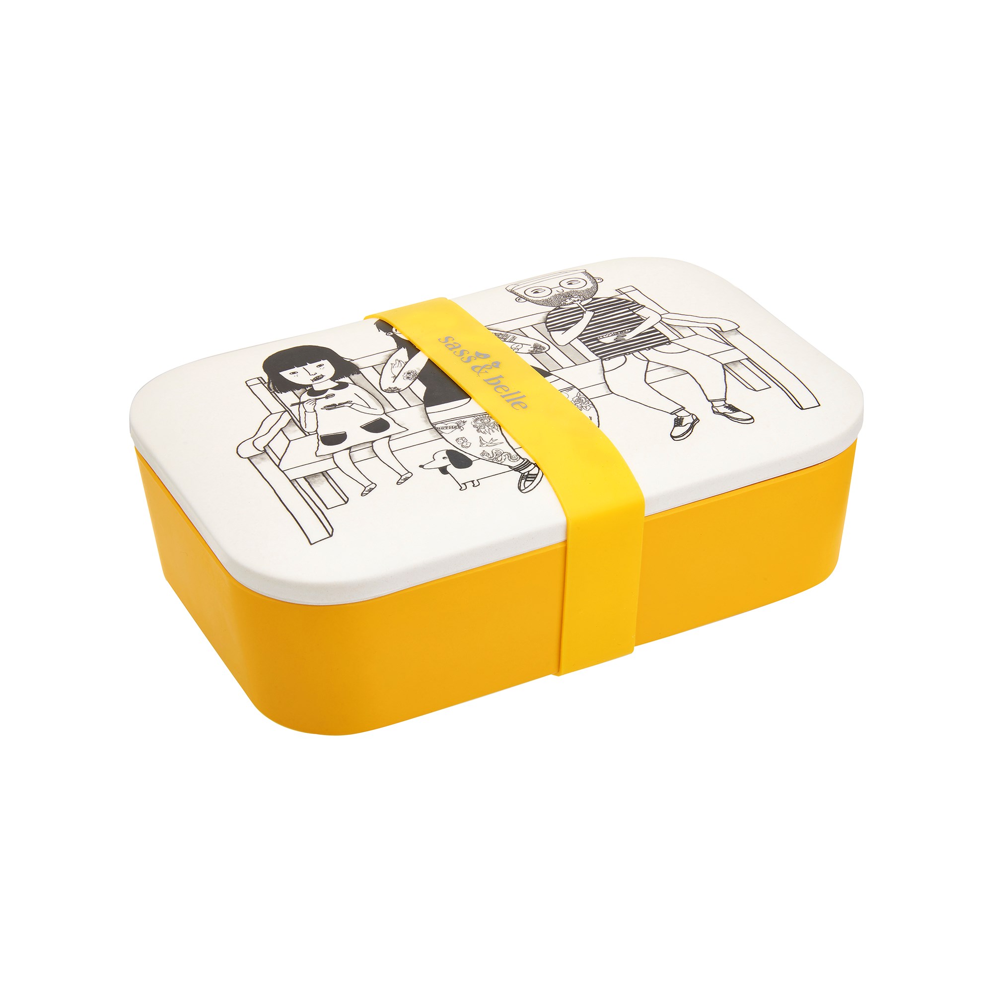 Sass & Belle  Yellow My Kind of People Bamboo Lunch Box