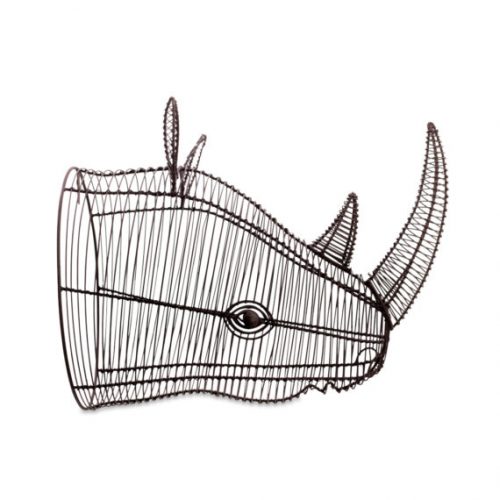 Nkuku Mini Wire Rhino Head Trophy