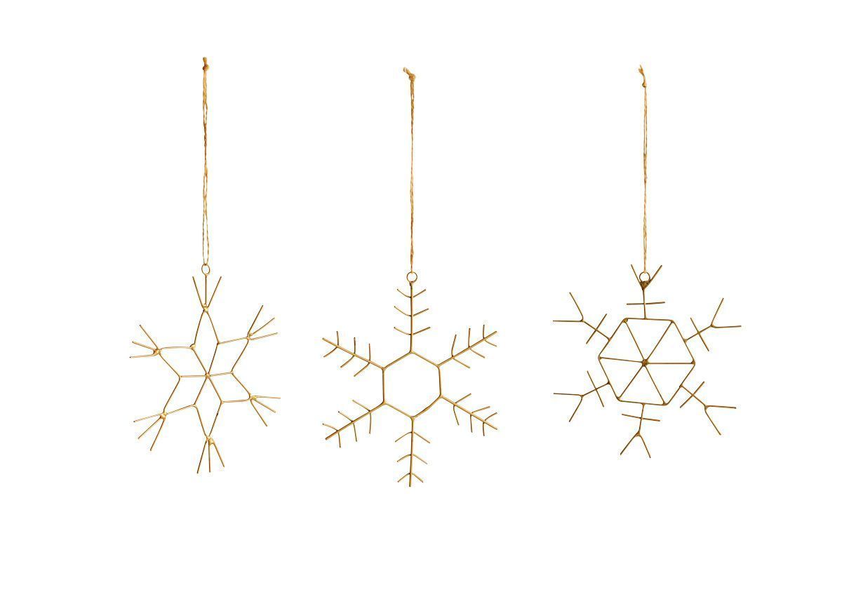 Nkuku Set of 3 9x8 cm Brass Wire Dagari Stars