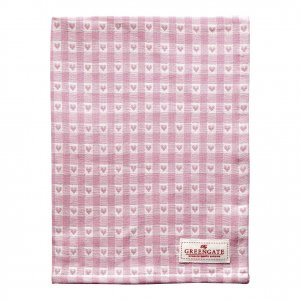 Green Gate Pink Heart Petit Tea Towel