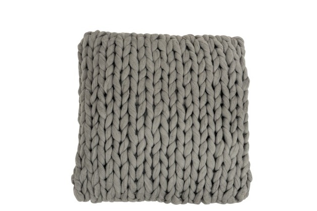 Jolipa Light Grey Square Acrylic Knitted Cushion
