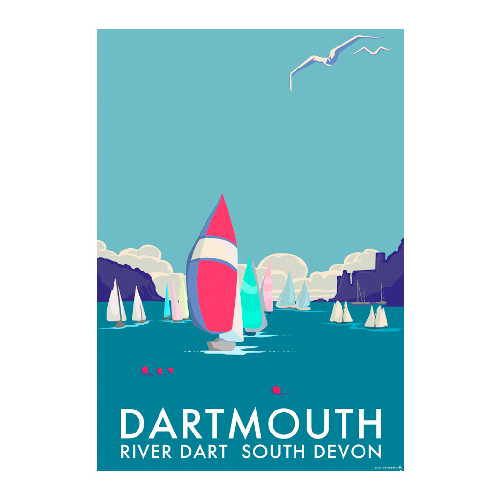 Becky Bettesworth Dartmouth River Dart South Devon A4 Print