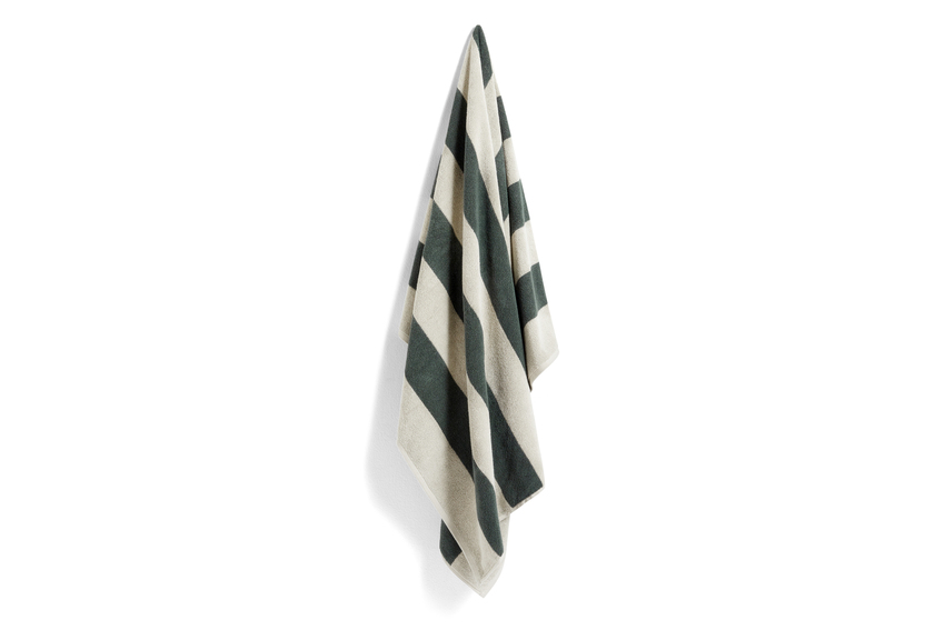 HAY 150 X 100cm Dark Green Frotté Stripe Bath Towel 