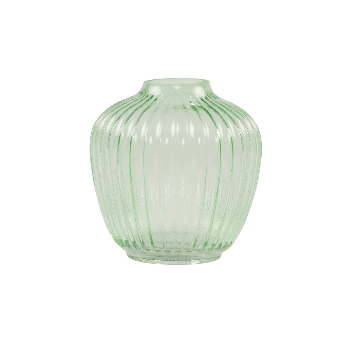 Sass & Belle  Green Ribbed Glass Vase