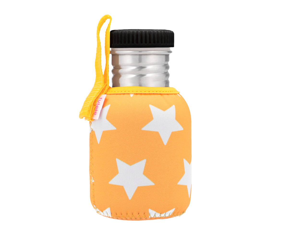 Tutete 350ml Yellow Stainless Steel Bottle with Stars Cover