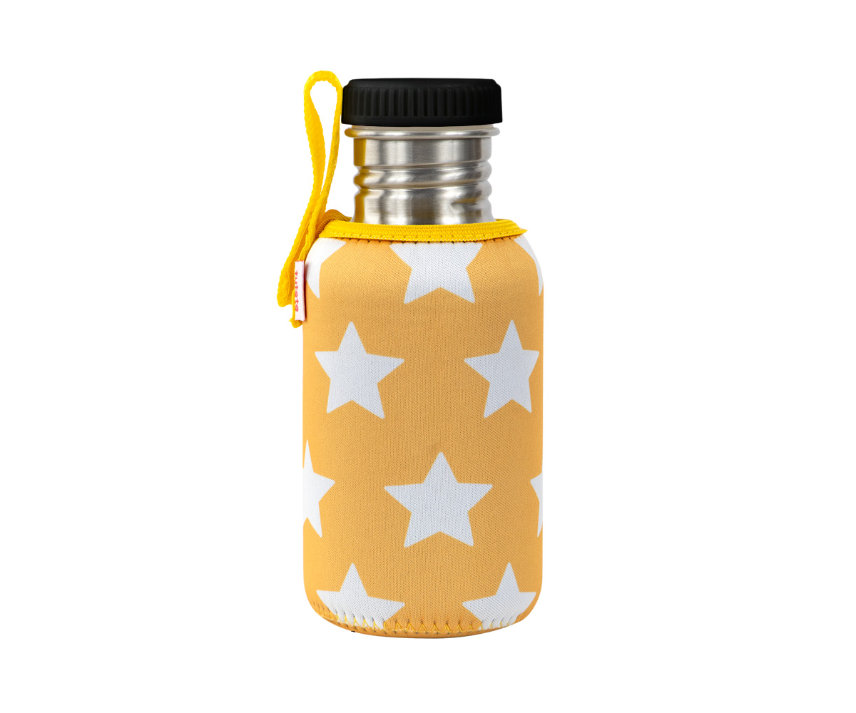 Tutete 500ml Yellow Stainless Steel Bottle with Stars Cover
