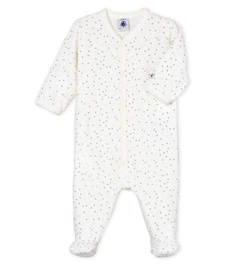 Tiny Star Velour Sleepsuit