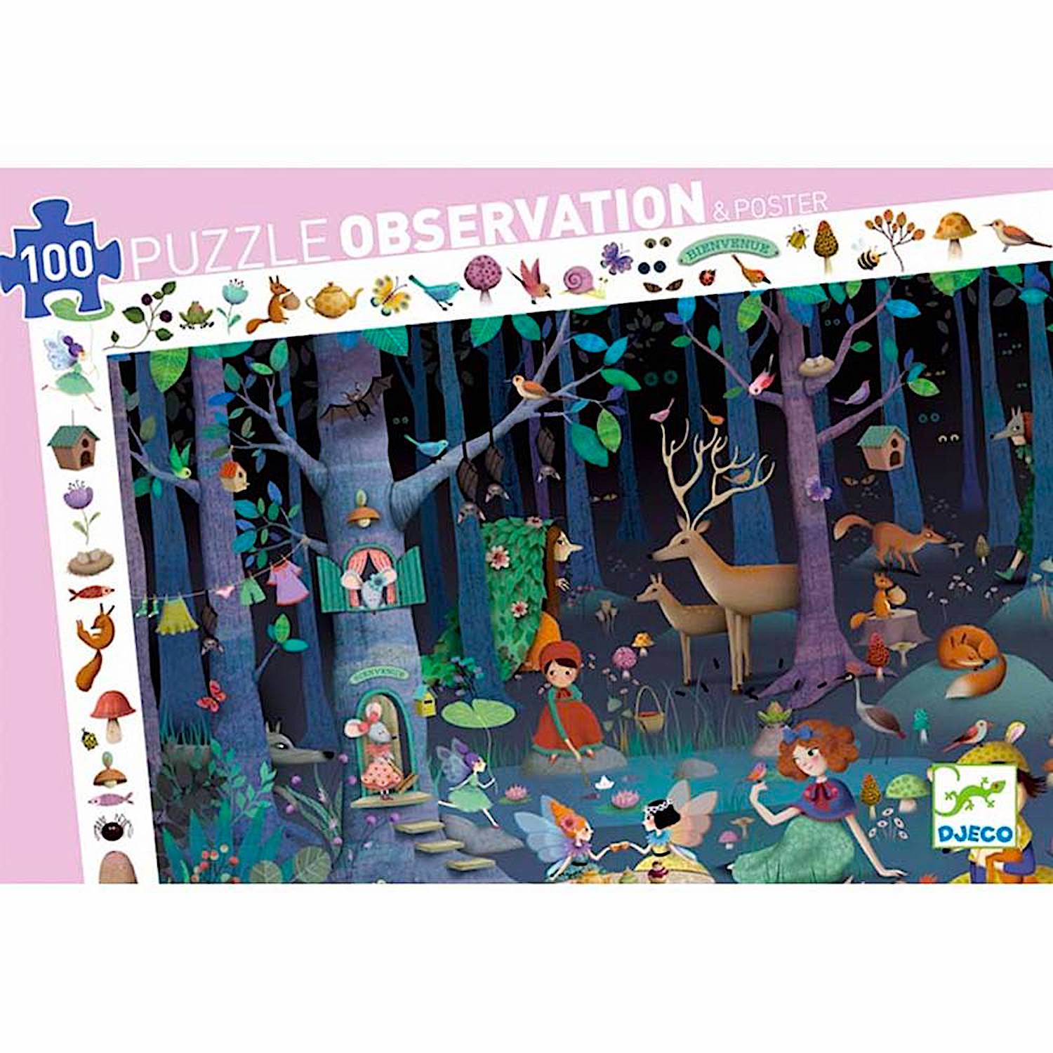 Djeco Observation Puzzle 100pc Enchanted Forest 