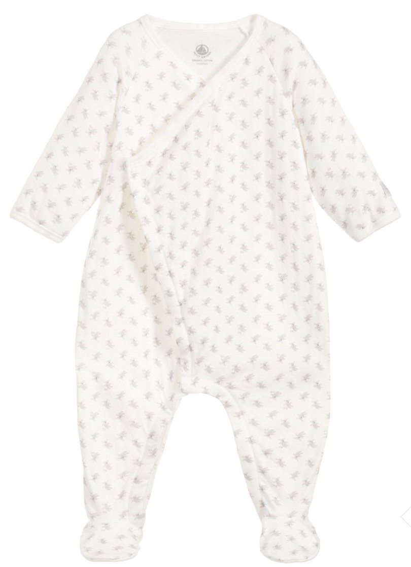 Ivory And Grey Rabbit Babygrow