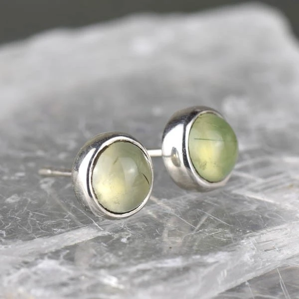 Prehnite Stud Earrings