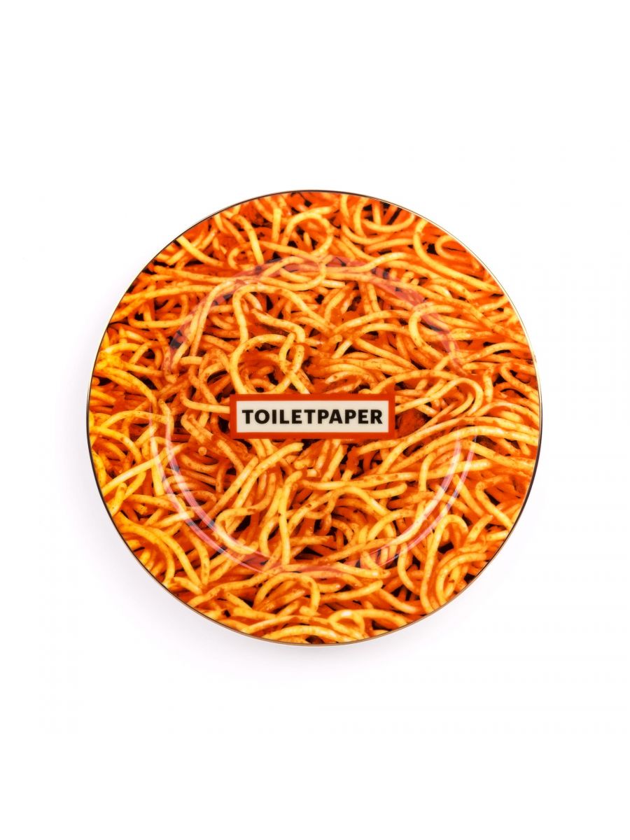 Seletti Spaghetti Gold Plate