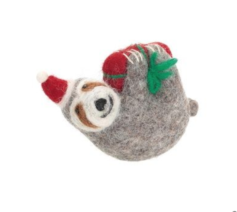Amica Sloth with Present Decoration