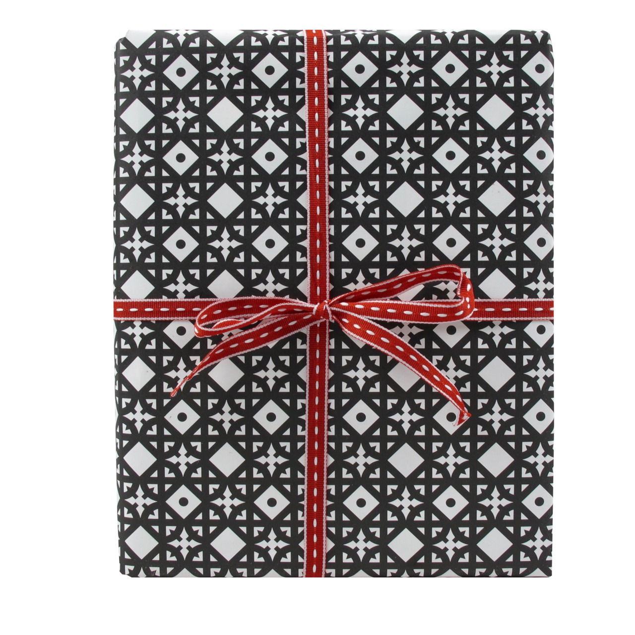 Black Bough 10 Sheets of Black and White Tudor Giftwrap