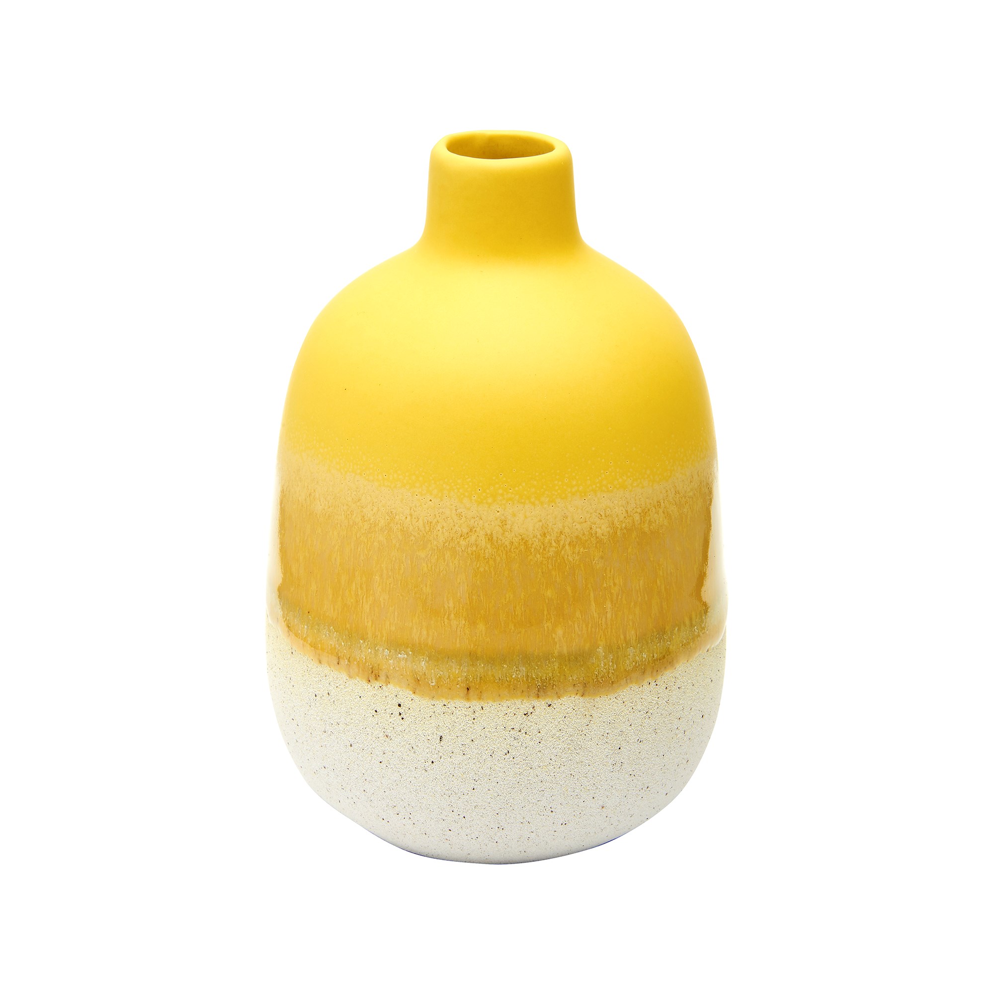 Sass & Belle  Dip Glaze Yellow Vase
