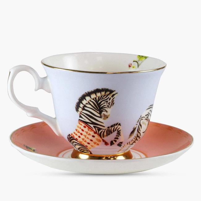 Yvonne Ellen Carnival Zebra Tea Cup & Saucer 