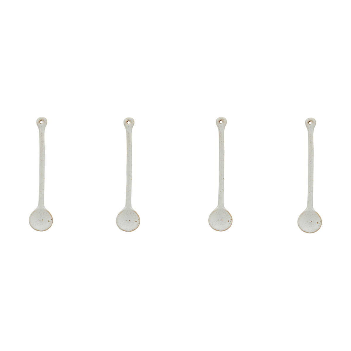 Glazed Porcelain Spoons Set of Four