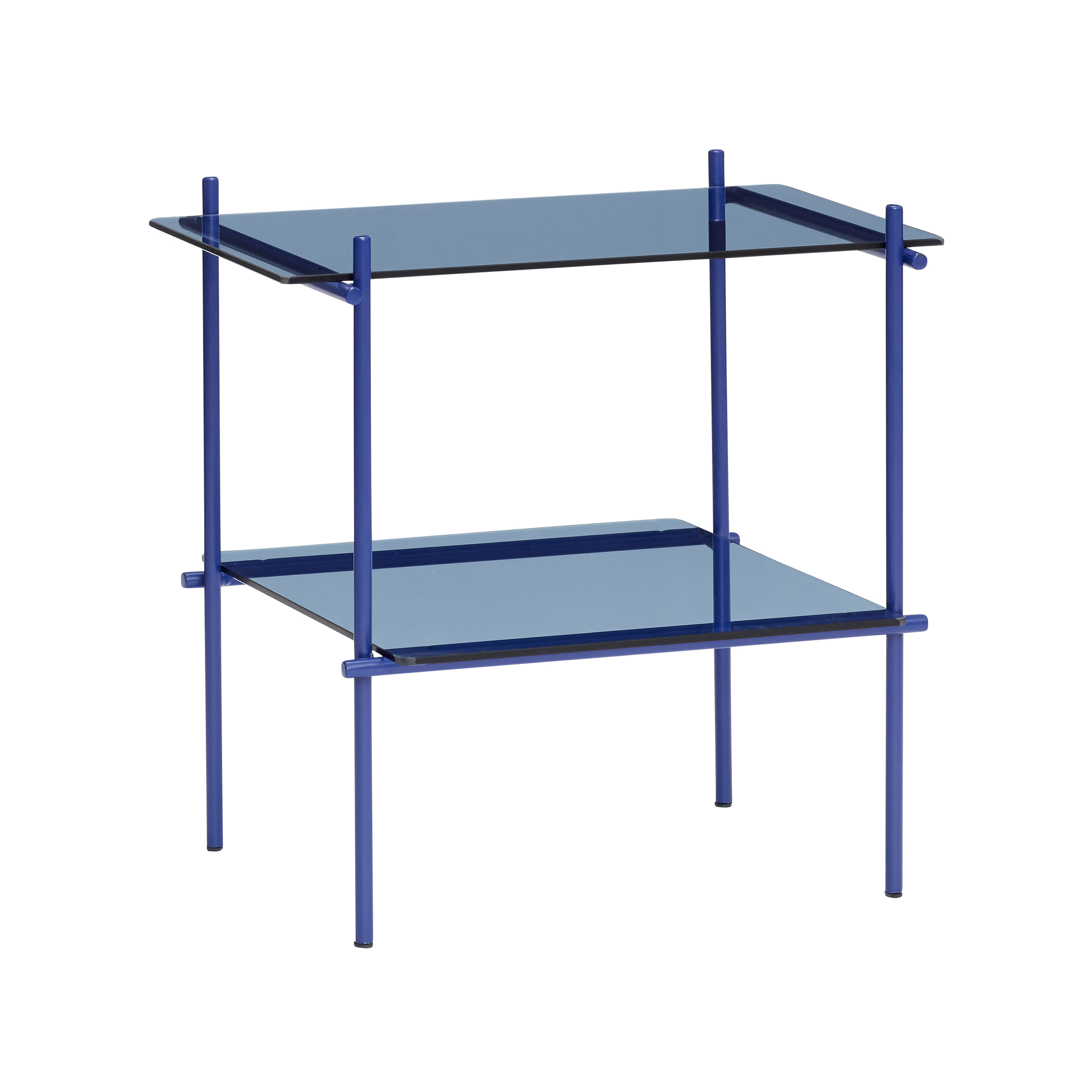 hubsch-table-square-metalglass-blue