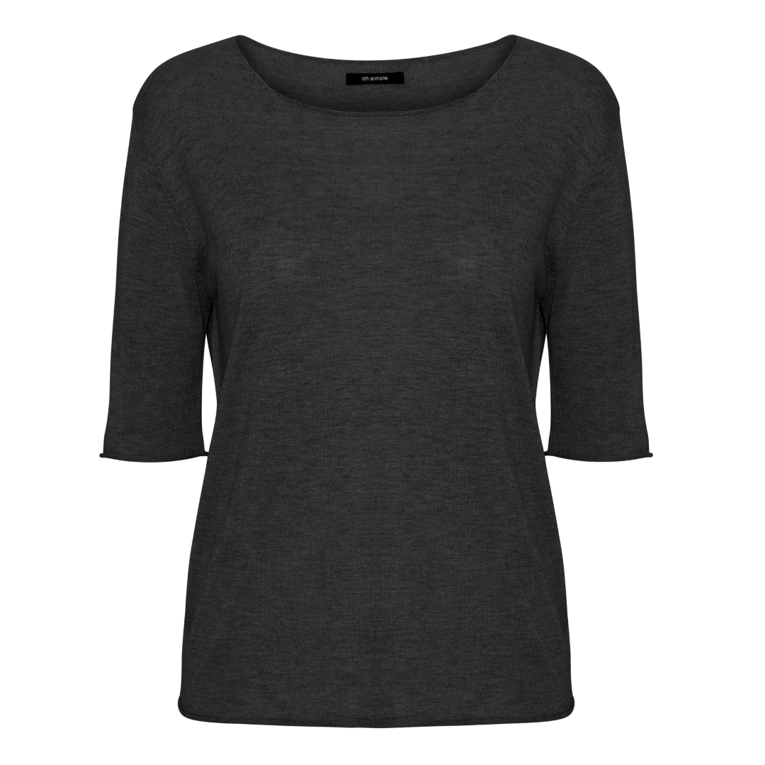 Oh Simple  Charcoal Grey Silk Cashmere Knit