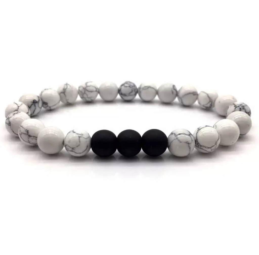 Volcanic Stones Bracelet White-Black