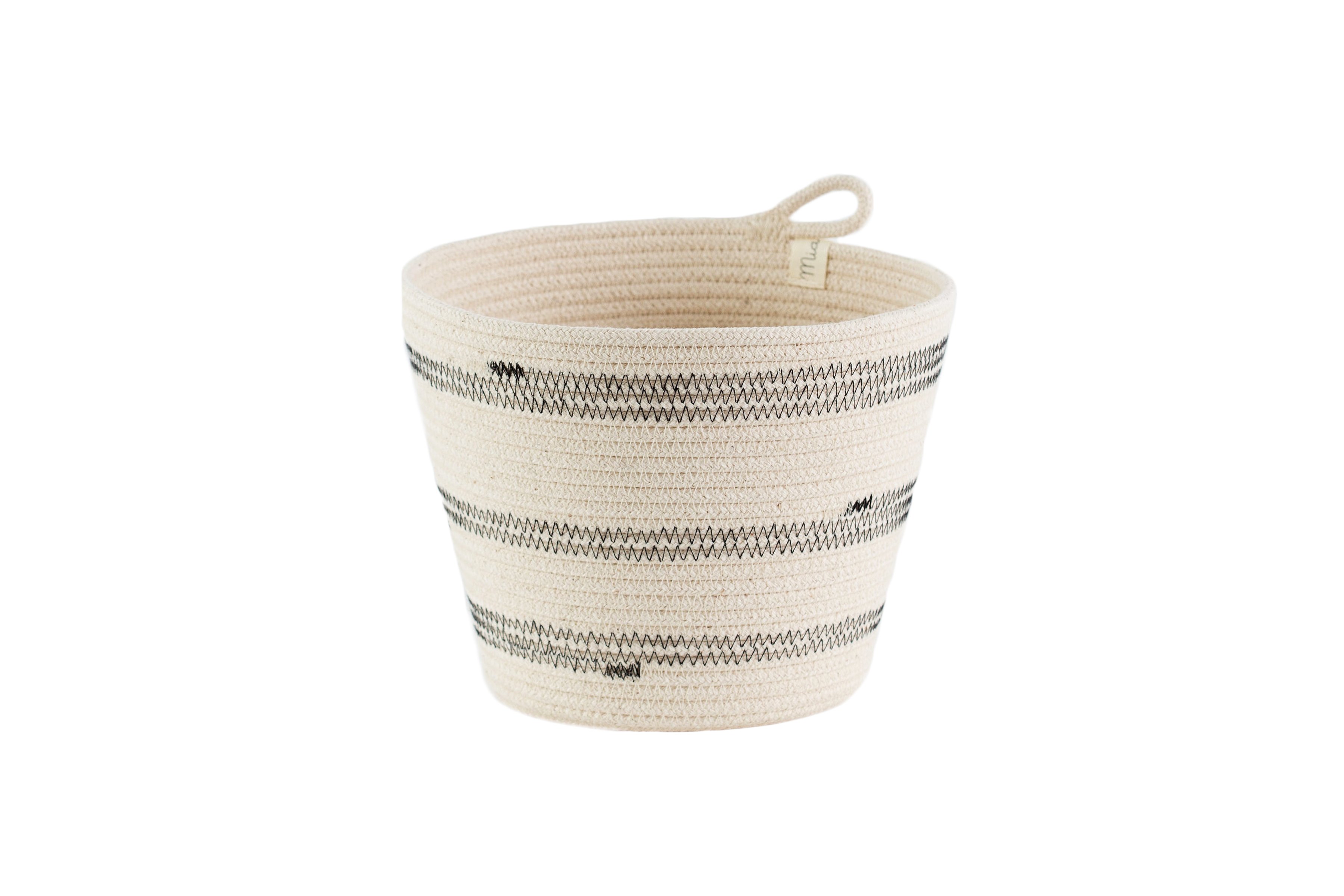 botanicalboysuk Planter Basket Stitched Black White