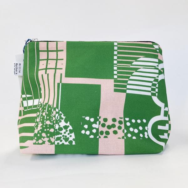 Millie Rothera Flat Base Pouch In Shapes Print