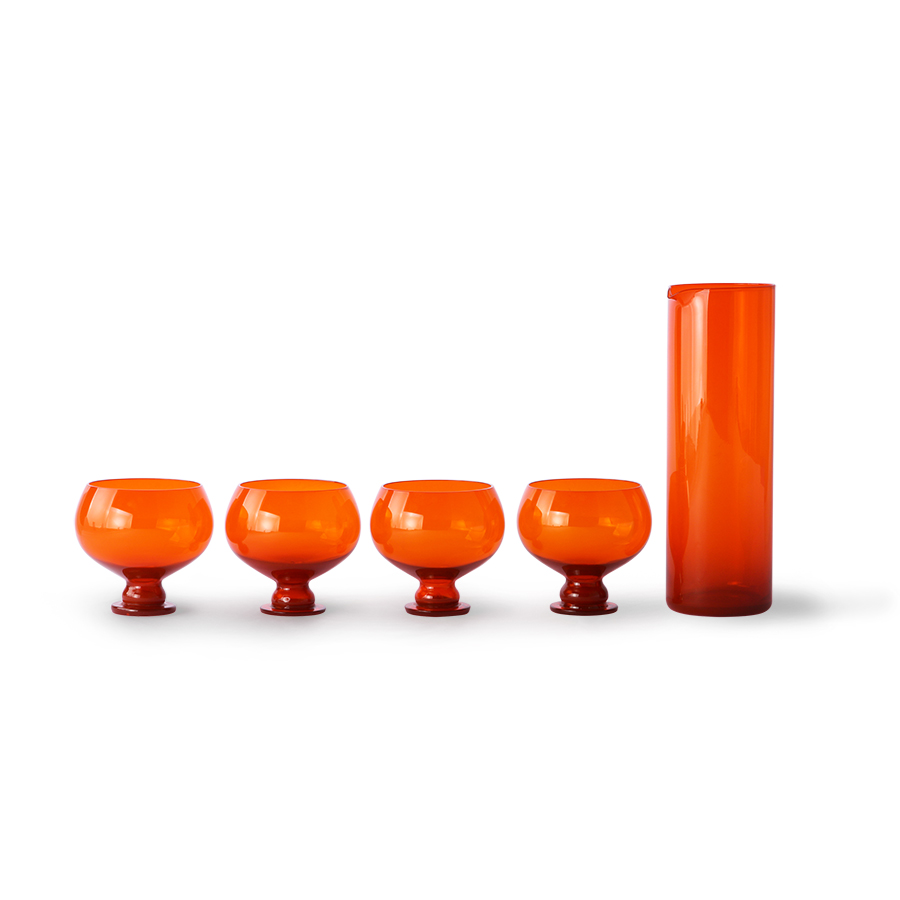 HK Living Funky Orange Glassware Set