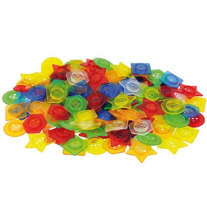TickiT 144 Pieces Translucent Shaped Buttons for Threading