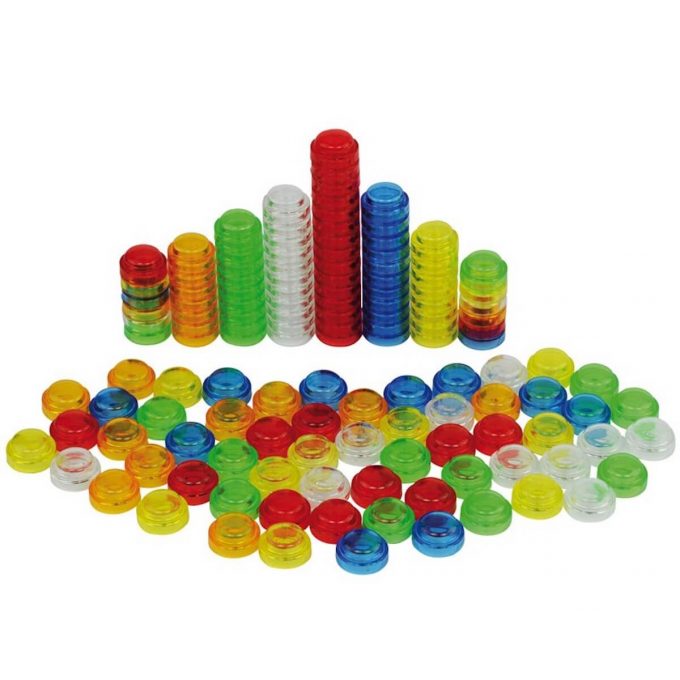 TickiT 500 Pieces Colored Translucent Stackable Counters