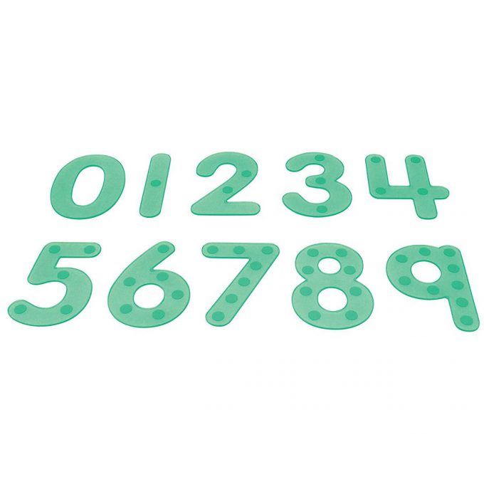 TickiT 10 Pieces Green Silishapes Flexible Numbers with Dots