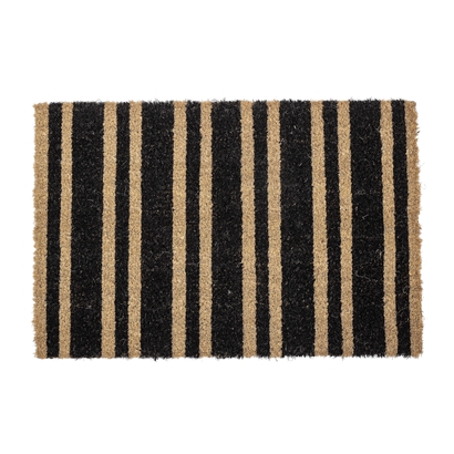 Bloomingville Striped Mat L60xW40 cm in Natural and Black Coconut Fibre
