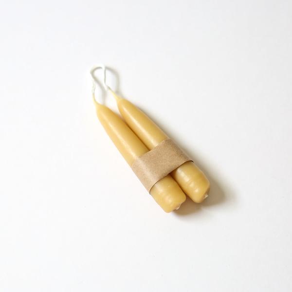 11 cm Hand Dipped Beeswax Candles Pair