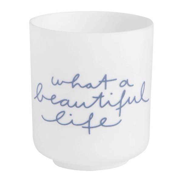 What A Beautiful Life White Porcelain T Light Holder