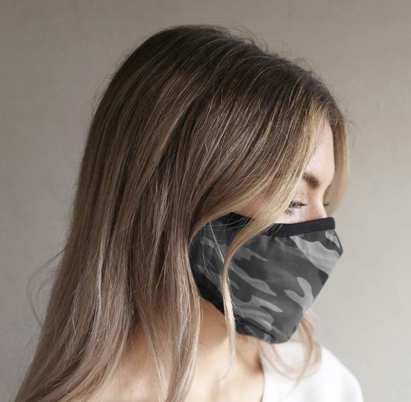 Organic Cotton Face Mask Grey Camo